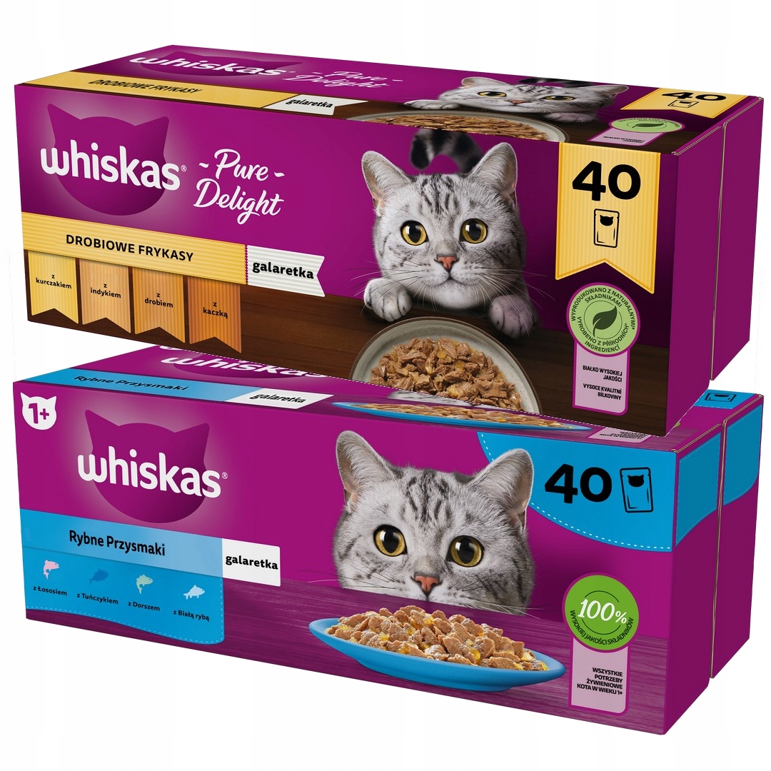Levně Whiskas 80x85G Drůbež A Rybí Pochoutky V Želé