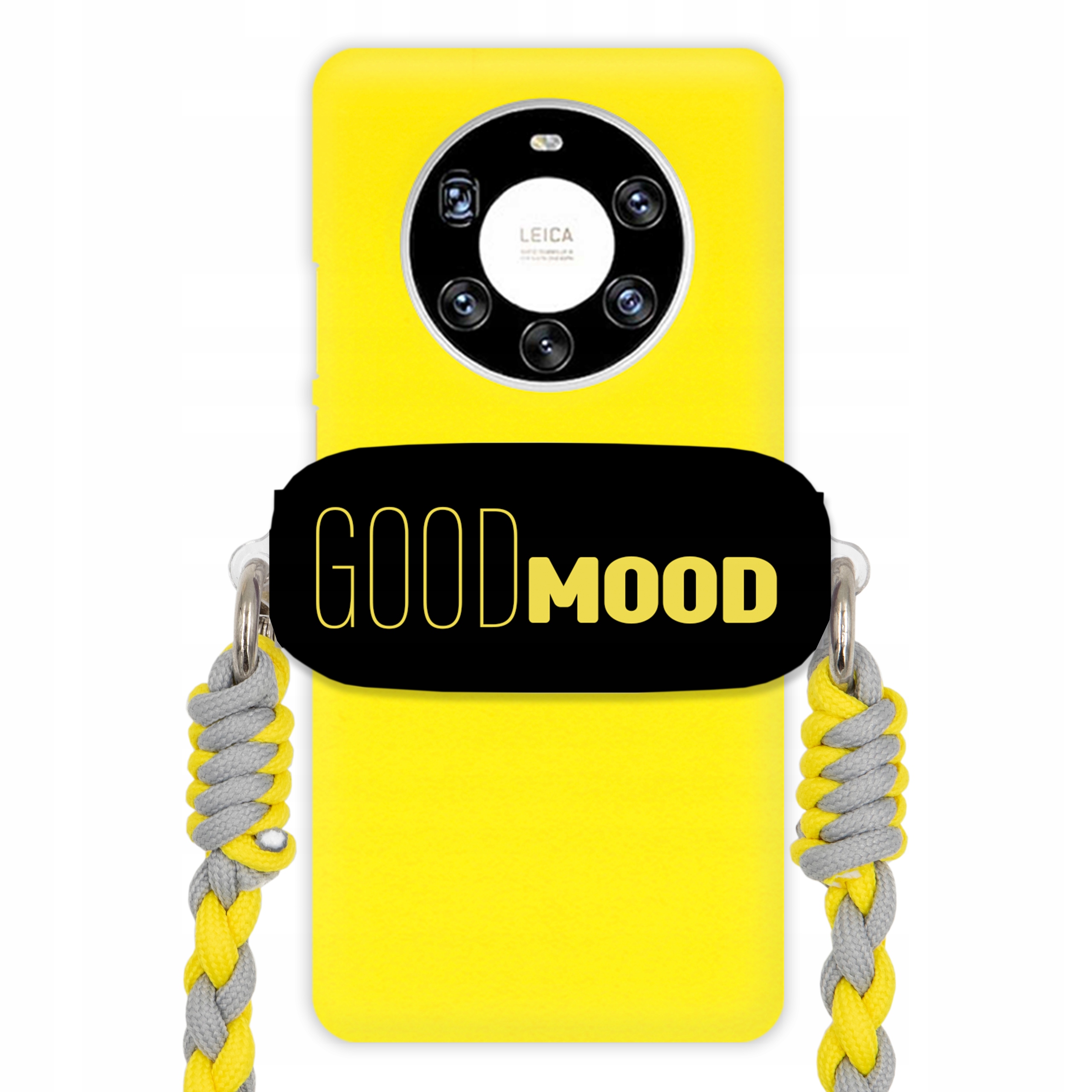 Etui Pre Huawei Mate 40 Pro Plus Matná Uchytka s vodítkom Žltá Citát Vzor