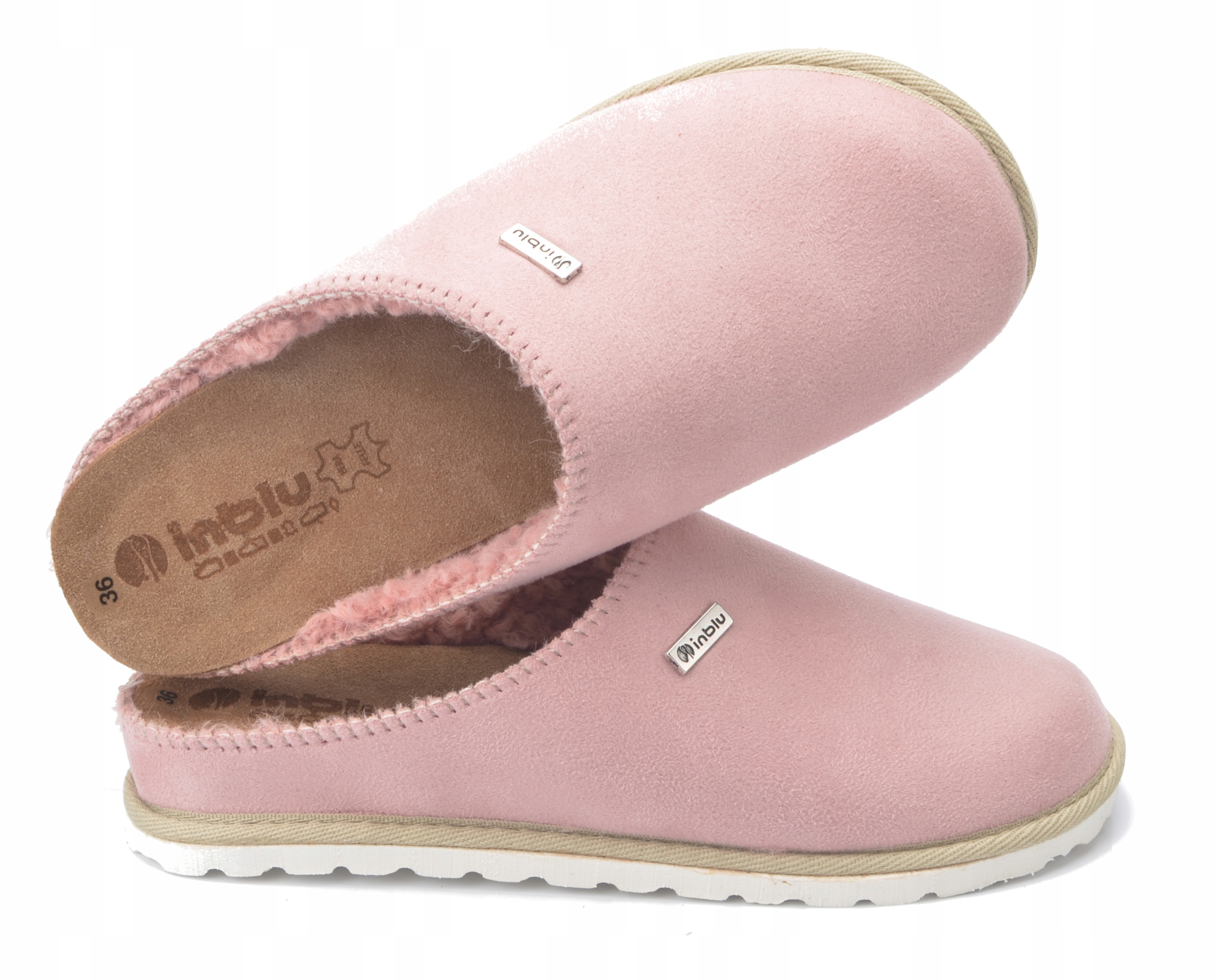 INBLU KAPCIE FUTRO KLAPKI DAMSKIE CS34 BAMBOSZE 40