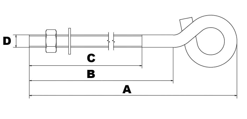 HAK HUŚTAWKOWY DO HUŚTAWKI OCZKOWY M8x160 mm Rodzaj mocowanie