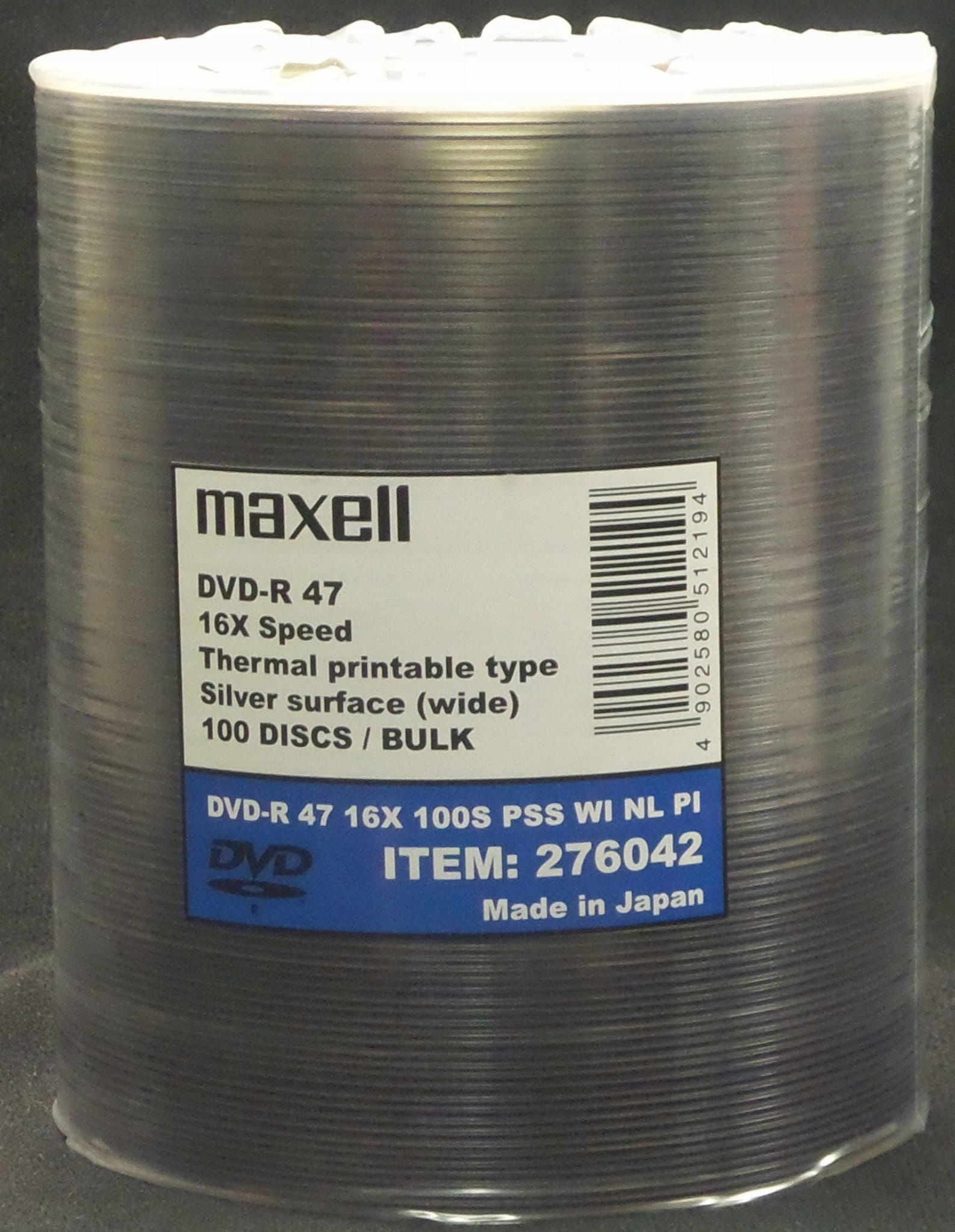 Maxell fabryka Taiyo Yuden Dvd-r 4,7GB 16x thermal 100szt Japan