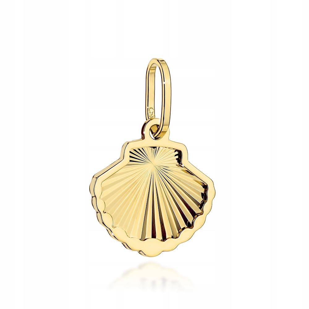 Zlatý přívěsek 585 Diamantová mušle bez kamenů 0.48g Mušle 14K