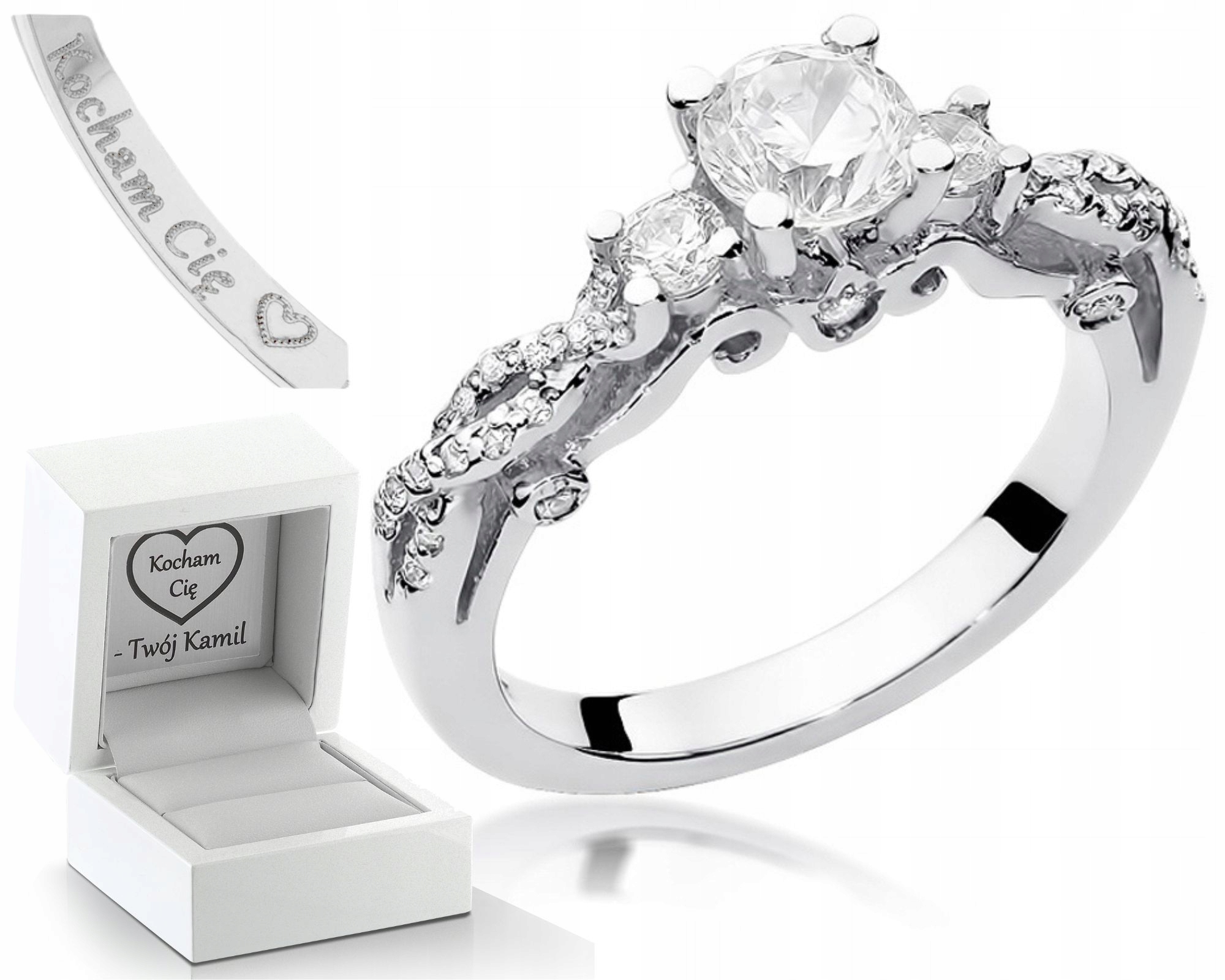 Úžasný Prstýnek S Diamanty, Bílé Zlato, Brilianty Ryzost 585