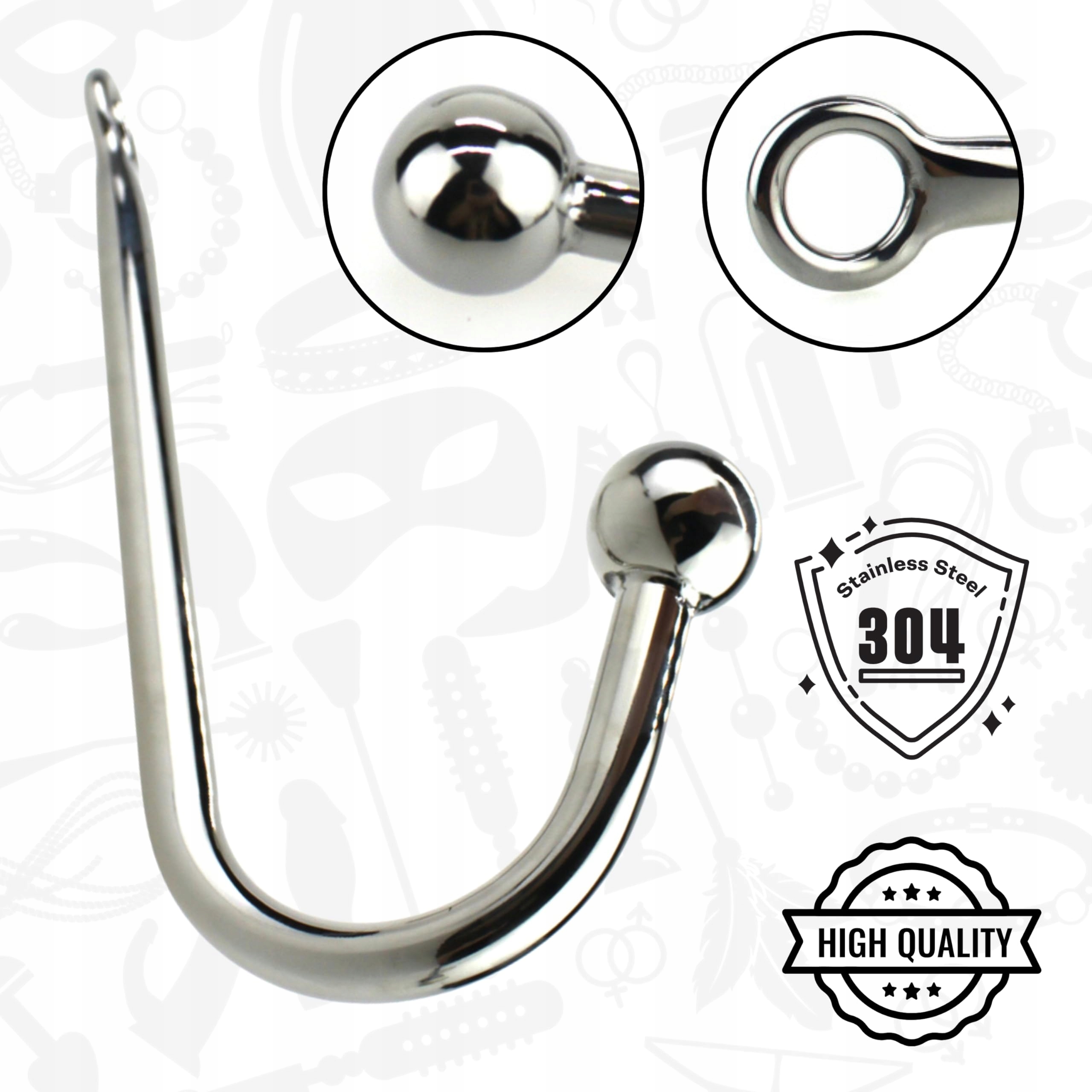 FOPS Hak Analny 3cm Koraliki Analkugeln BDSM Zabawki Metalowy Plug 24,5cm — miniatura 3