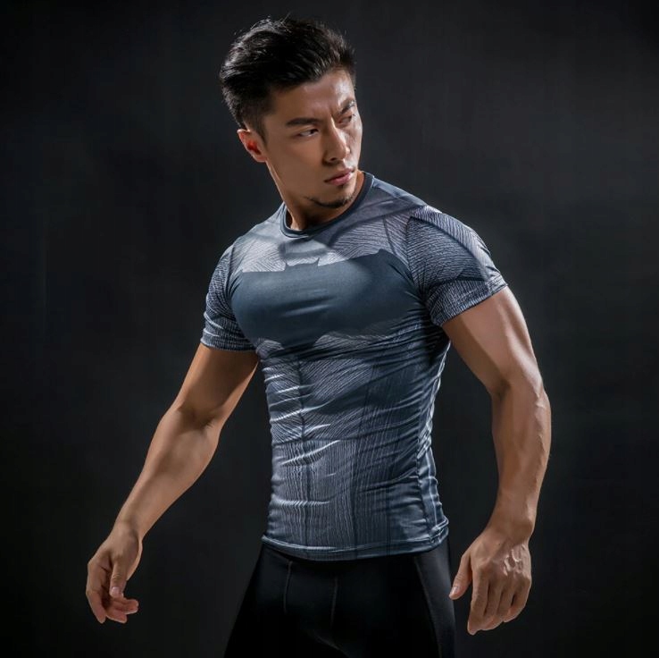 Koszulka termoaktywna Na Siłownie BATMAN DMC Dekolt okrągły