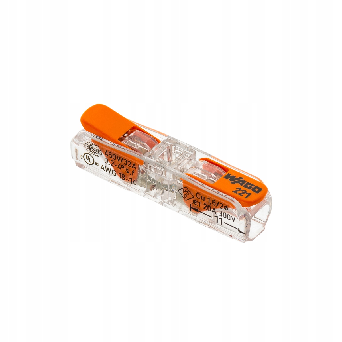 

Szybkozłączka przelotowa 2x0,2-4mm2 Wago 221-2411