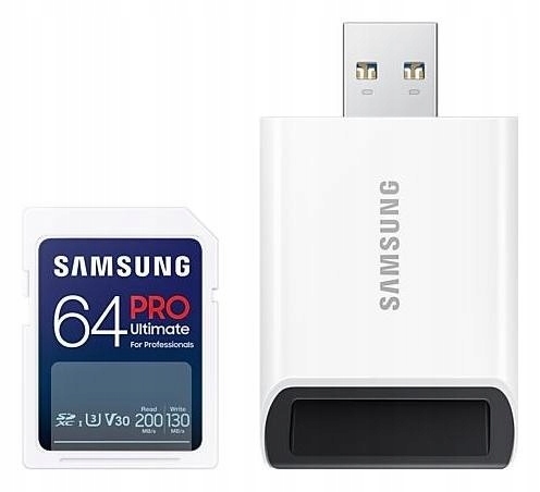 Karta pamięci Samsung Pro Ultimate Sdxc 64GB Uhs-i U3 z czytnikiem