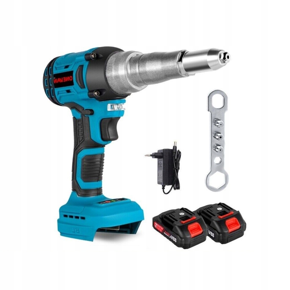 Elektrická Nýtovací Pistole 18V – Led, 2 Baterie, Vysoká Výkonnost