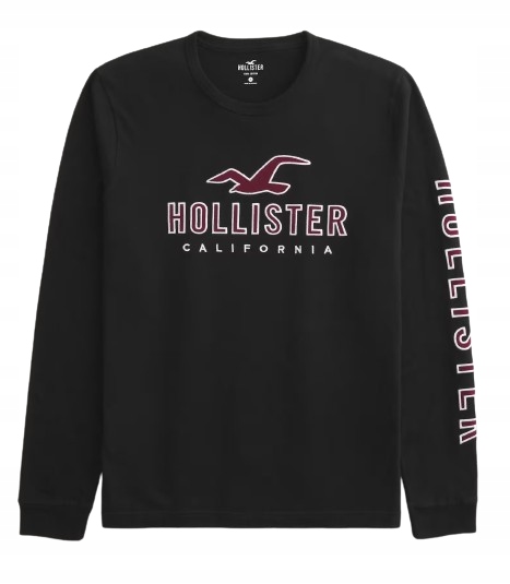 lehká mikina Abercrombie Hollister s dlouhým rukávem, černá