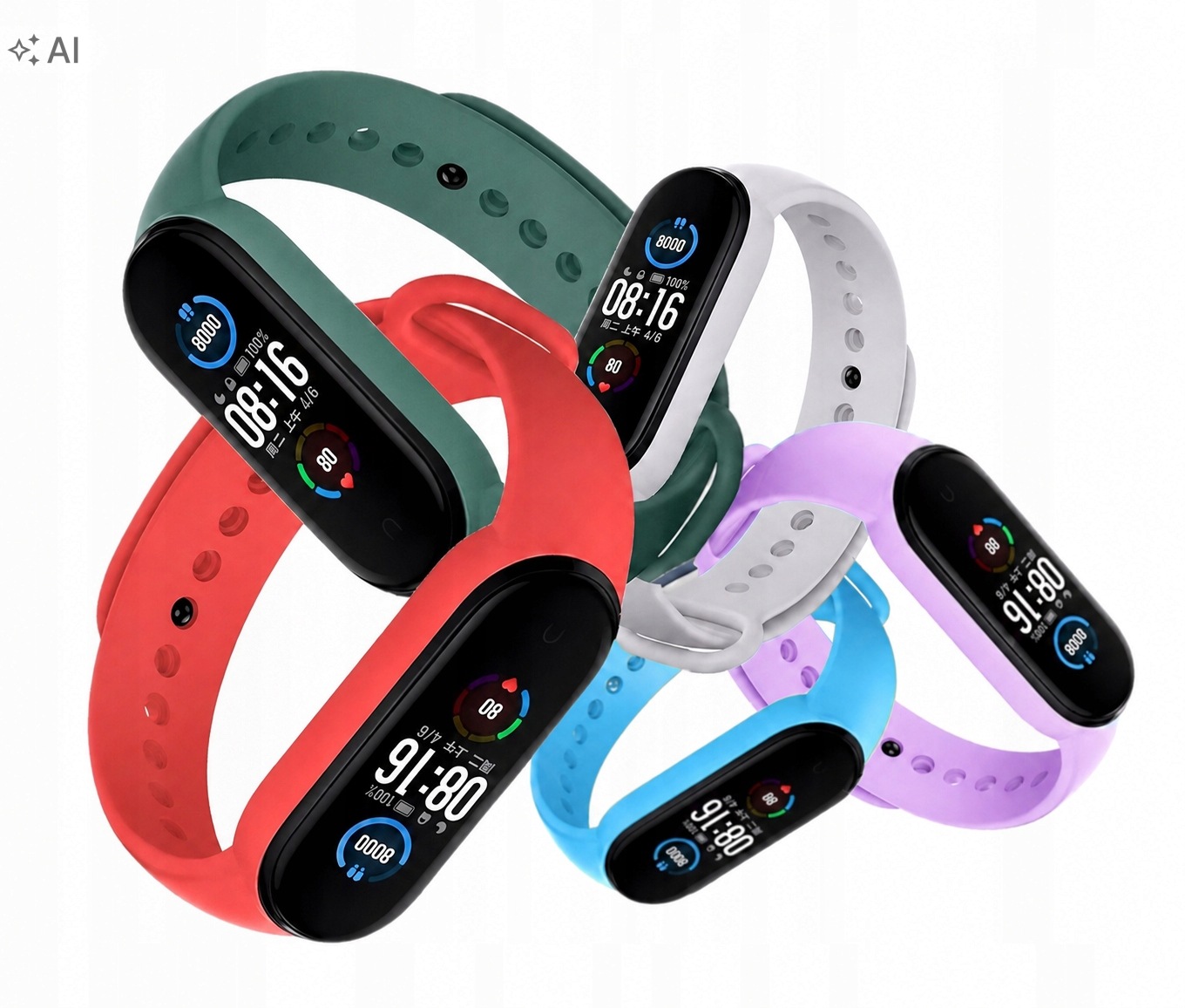 Zestaw 5 x Opaska I pasek do Xiaomi Mi Band 5 I 6 I 7