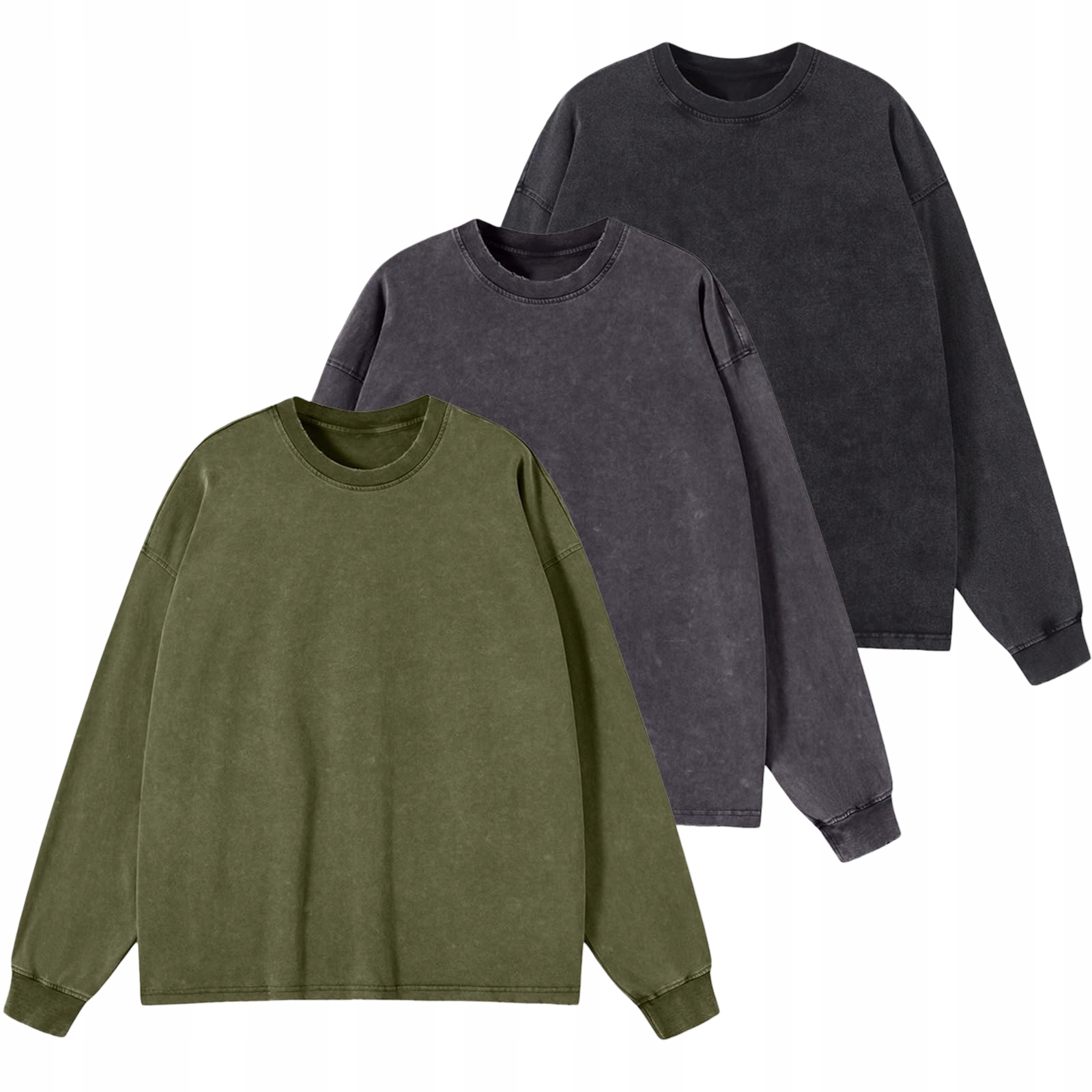 Tričko s dlouhým rukávem a dlouhým rukávem Vintage Casual Unisex Sada 3 kusů XL