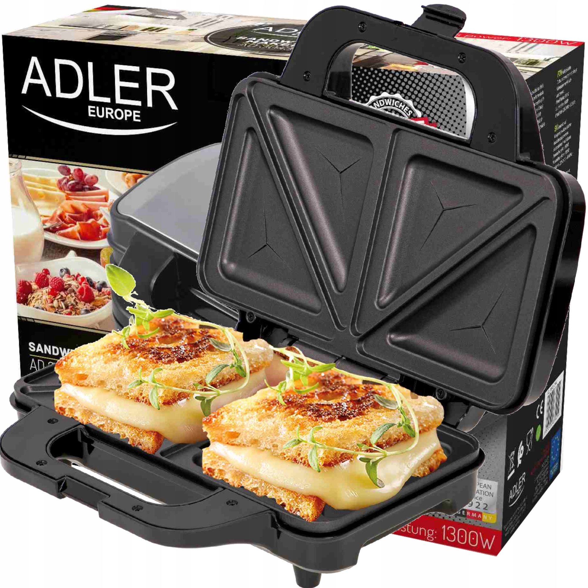 

Opiekacz Do Kanapek Sandwich Elektryczny 1300W XXL