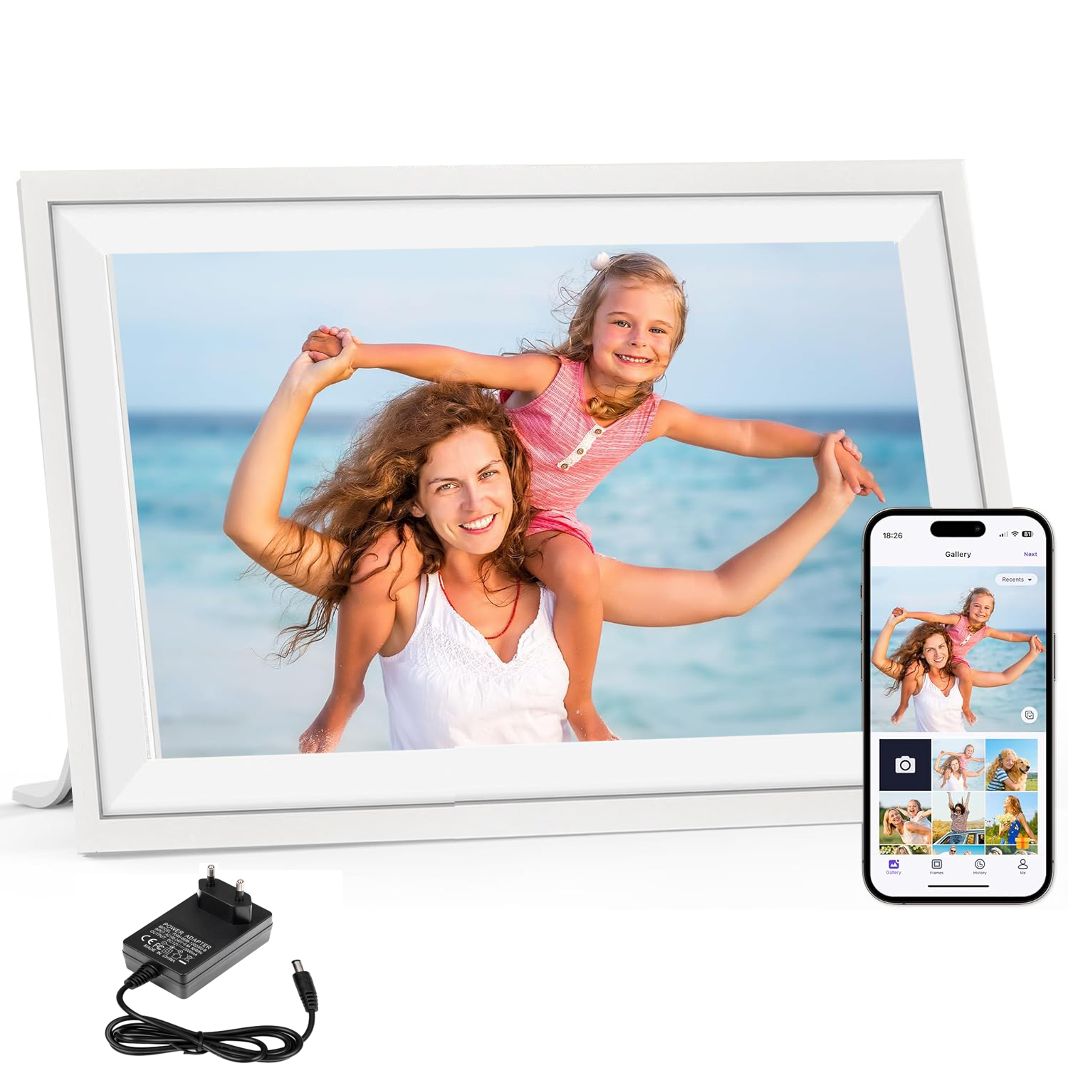 Digitální Fotorámeček S Dotykovým Displejem Wifi 15,6" 32GB Paměťová Karta