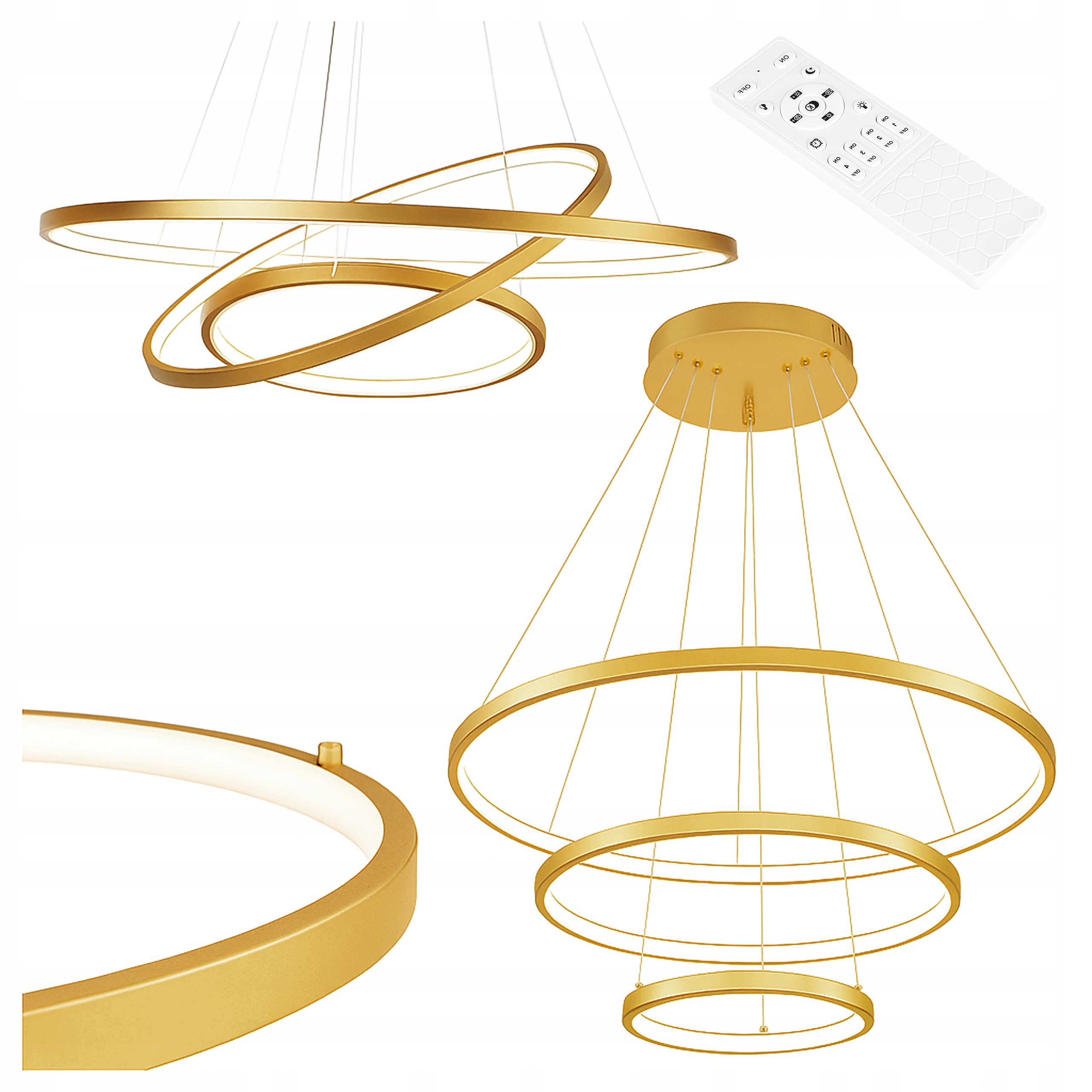 Závěsná stropní lustrová lampa Ring Led Stropní Svítidlo Ø60 cm 3000-6500K moderní