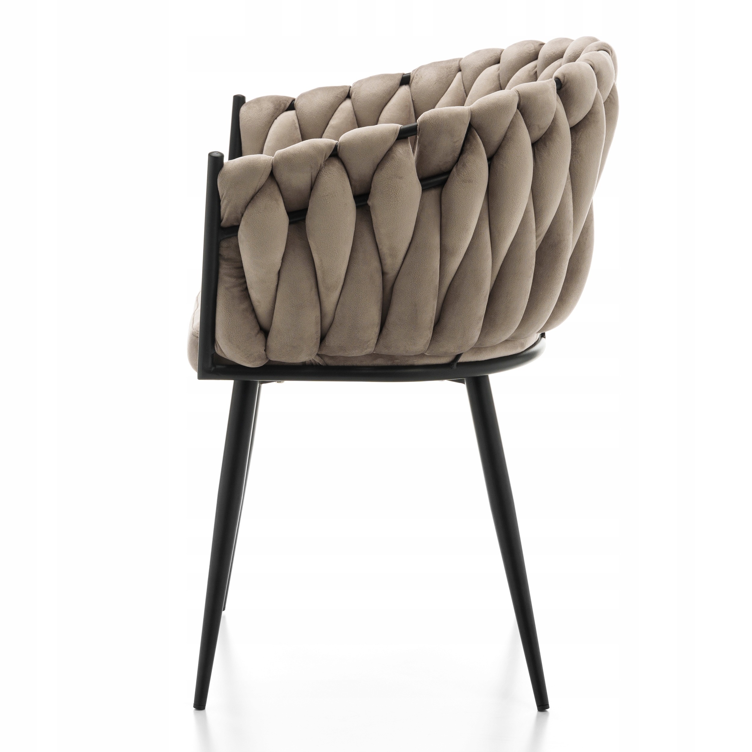 KRZESŁO TAPICEROWANE PLECIONE GLAMOUR SALON WELUROWE NOWOCZESNE LATINA Szerokość mebla 60 cm