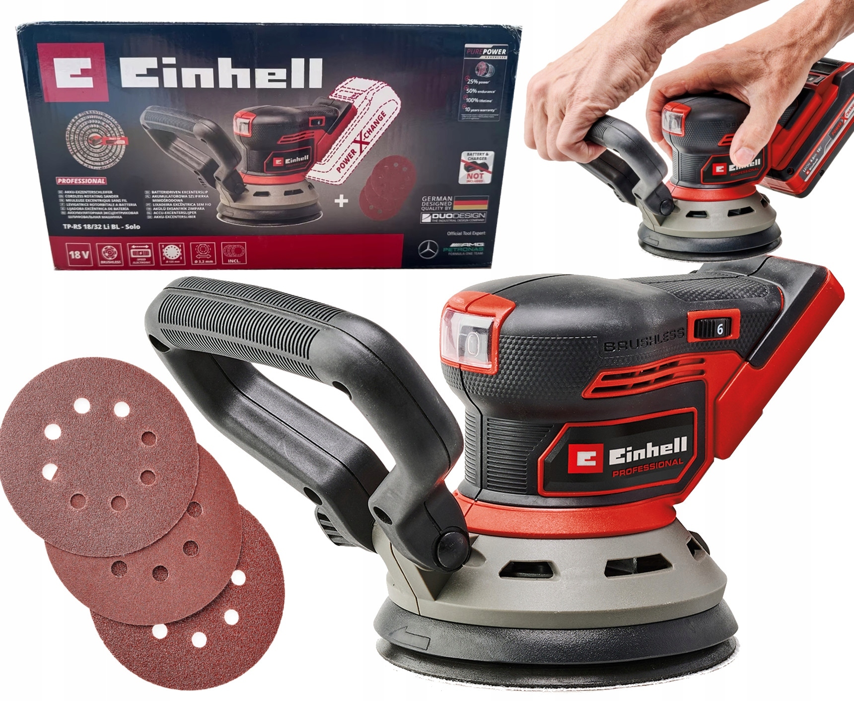 Einhell Akumulátorová Excentrická Brúska Tp-rs 18/32 Li Bl Solo 18V
