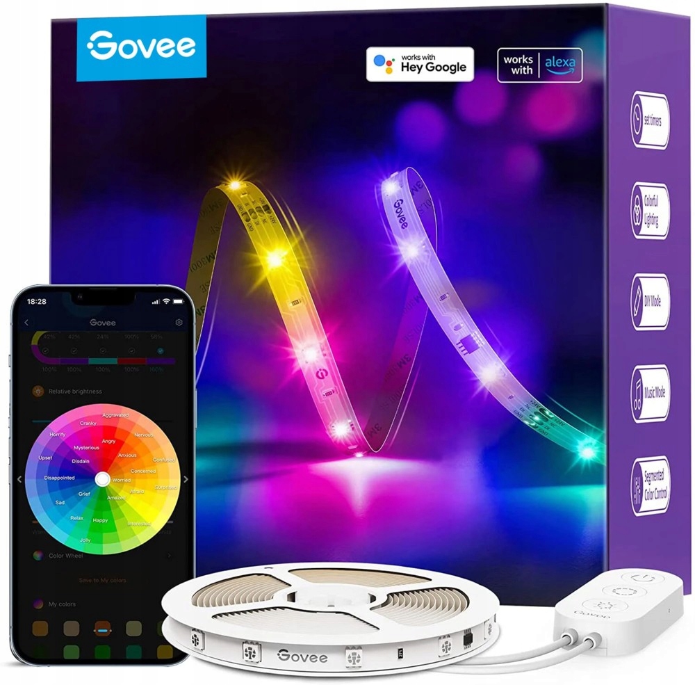 Taśma LED Govee H619A 5m Wi-Fi Bluetooth RGBIC