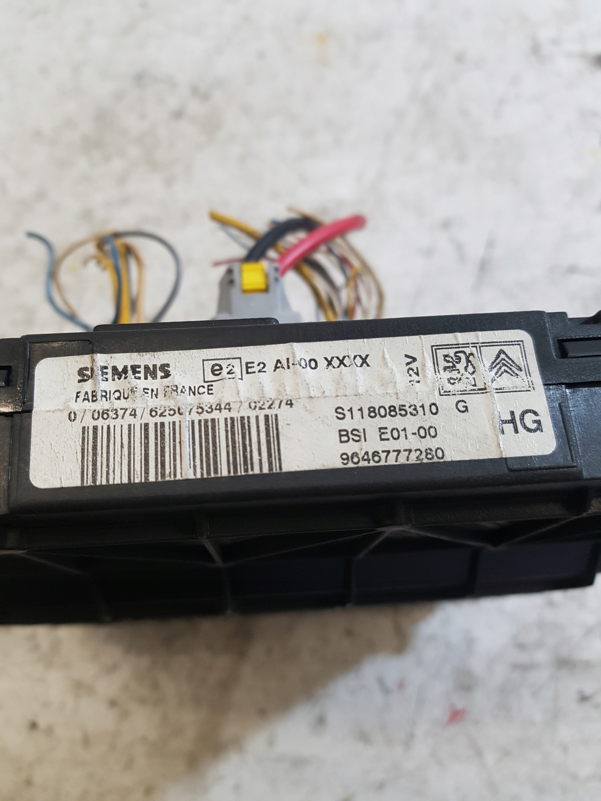 Scatola modulo BSI PEUGEOT 206 BSI E01 9646777280