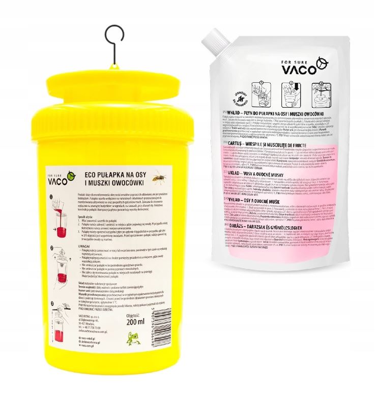

Pułapka na muchy, osy/szerszenie płyn 200ml Vaco