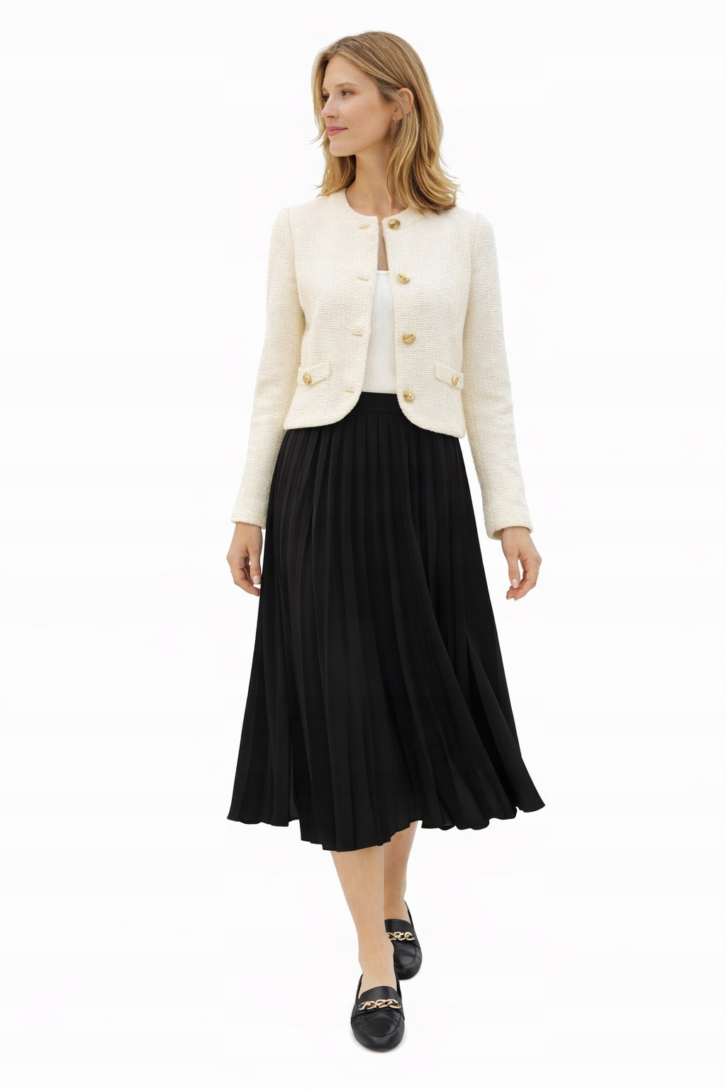 Tommy Hilfiger Černá MIDI Plisovaná Sukně 38 I3A