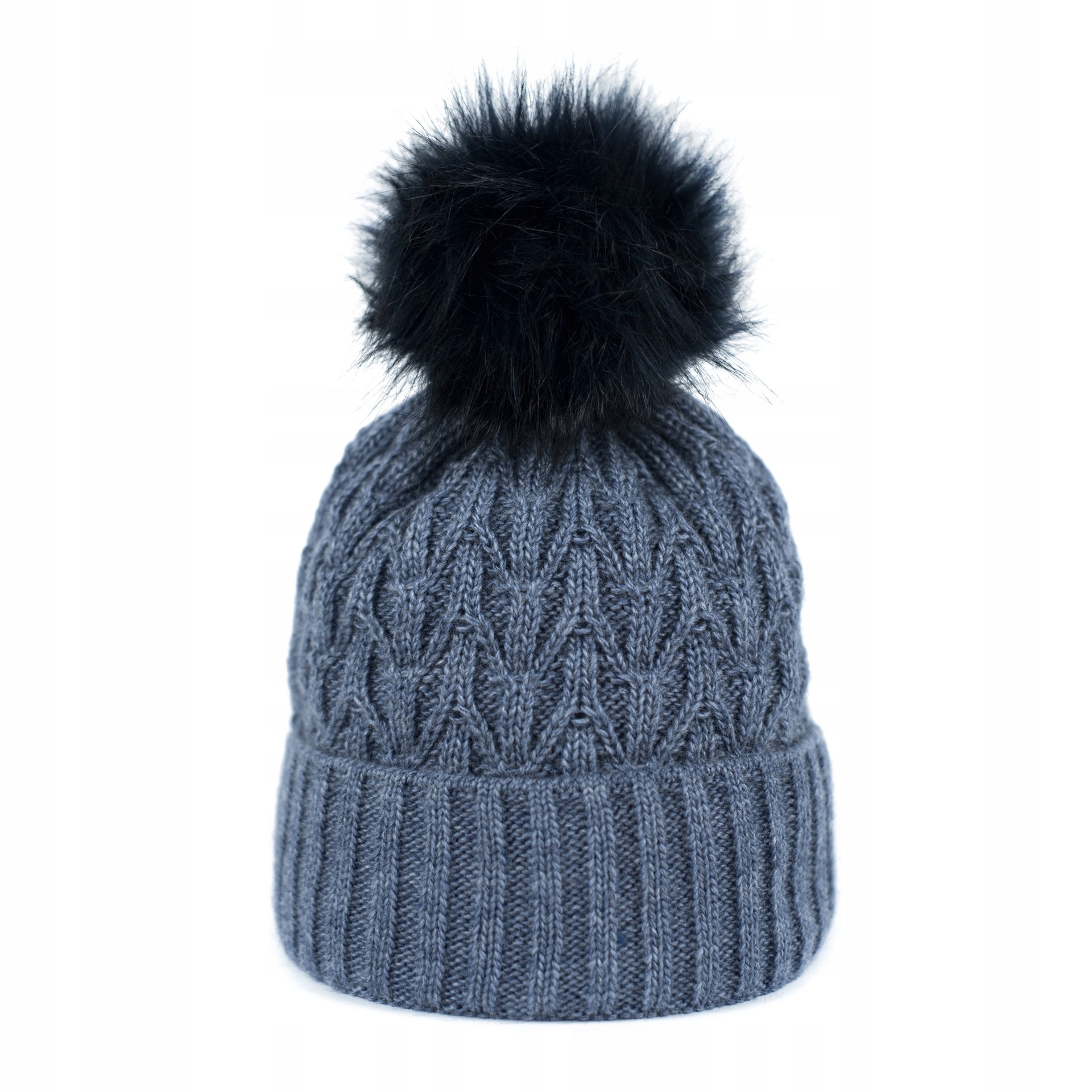 

Czapka Na Zimę Pompon Polar Wiązana Gruba Damska