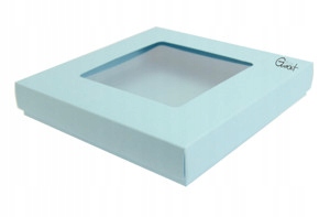 Pudełko błękitny kwadrat 14,5x14,5x2,5cm