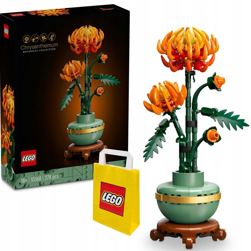 Sada kostek Lego Botanicals Chryzantéma papírová taška Lego!