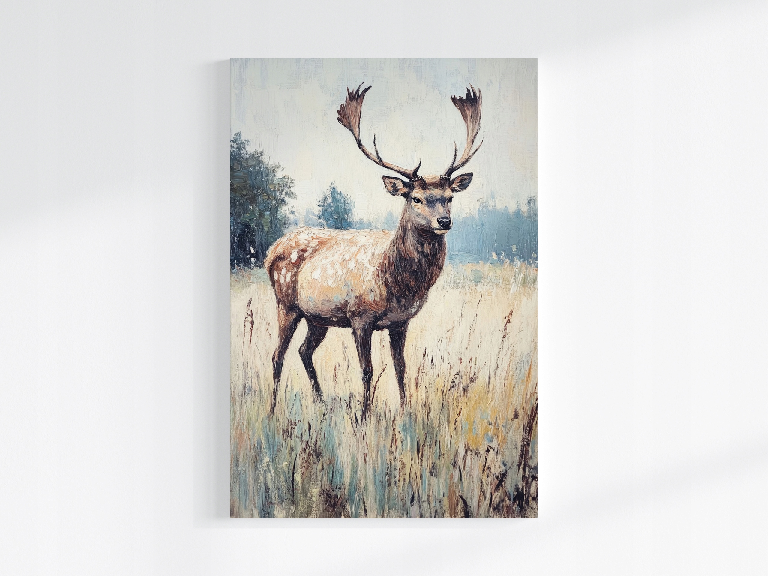 Obraz Na Plátně Canvas Portrét Jelen Louka Skandinávský Les Styl 80x120