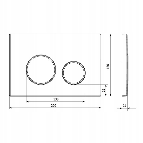 PRZYCISK SPŁUKUJĄCY STELAŻ WC BIAŁY / CHROM KK-POL Marka inna
