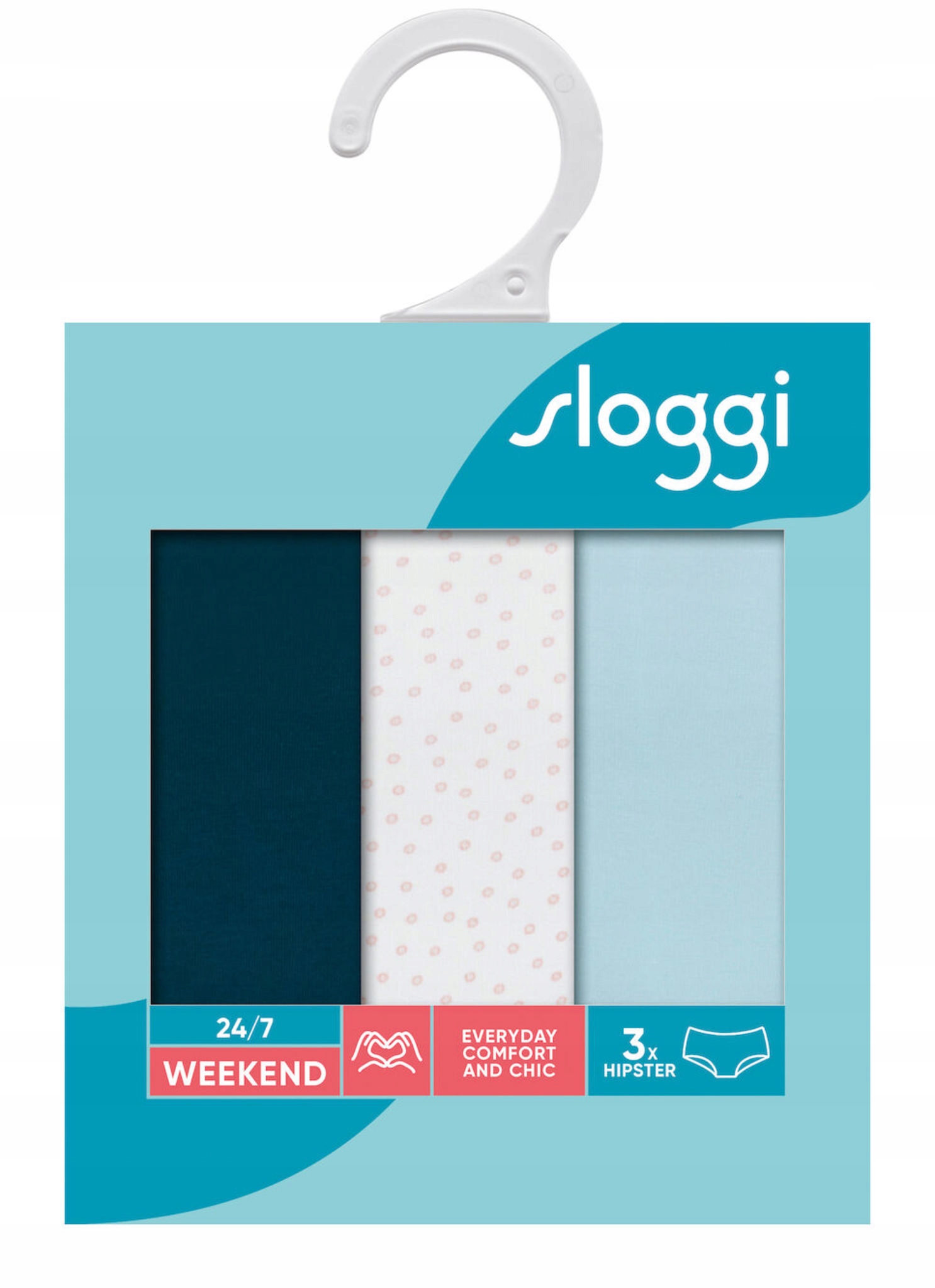 

Sloggi Weekend Hipster Majtki 3 Sztuki Turkus XL