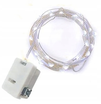 

Lampki drucik z bateriami 30 Led Zimne dyskretne