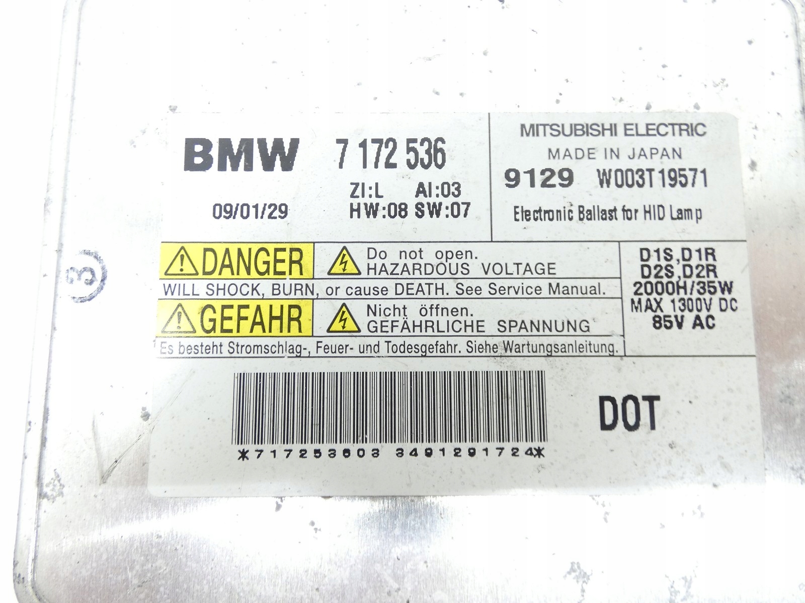 module control unit lights XENON BMW Z4 89 F10 F20 7172536