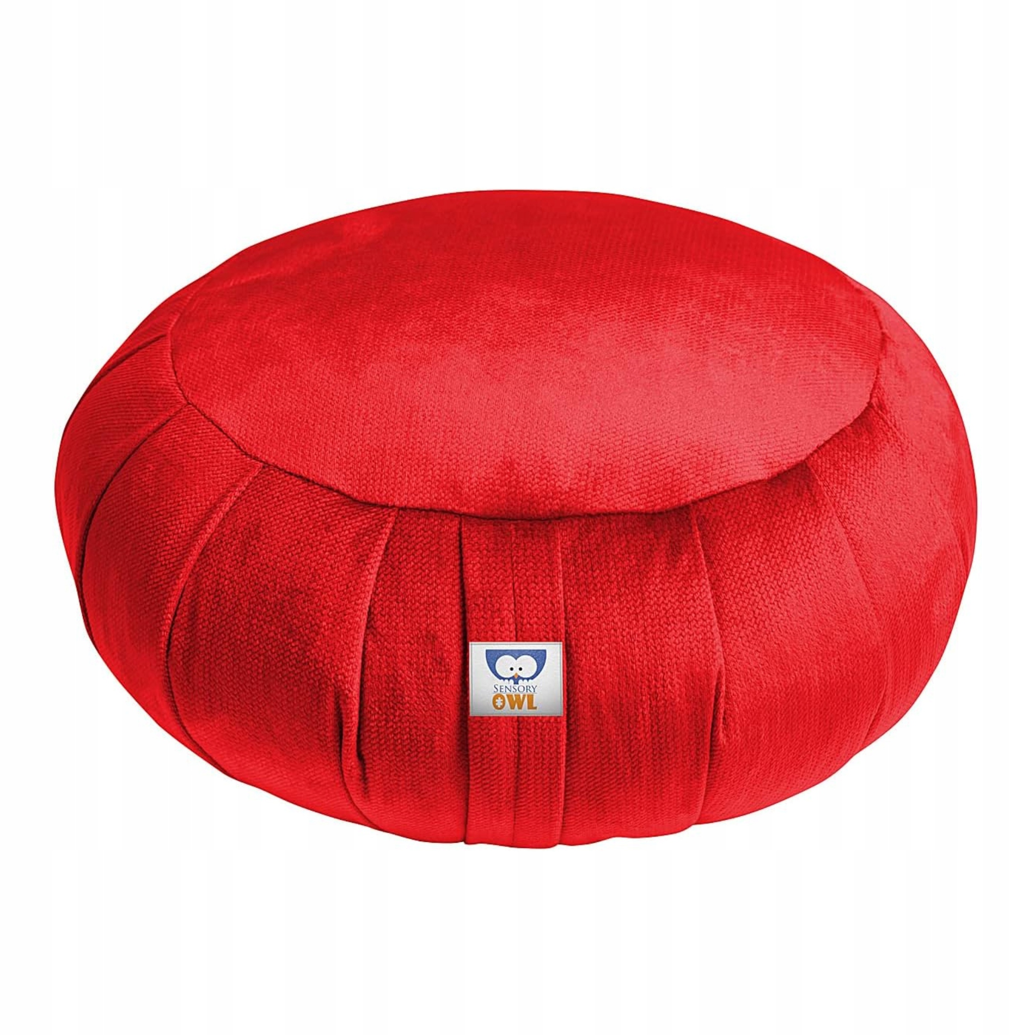 Polštář Zafu kulatý pro meditační jógu a cvičení Pohankové slupky červená