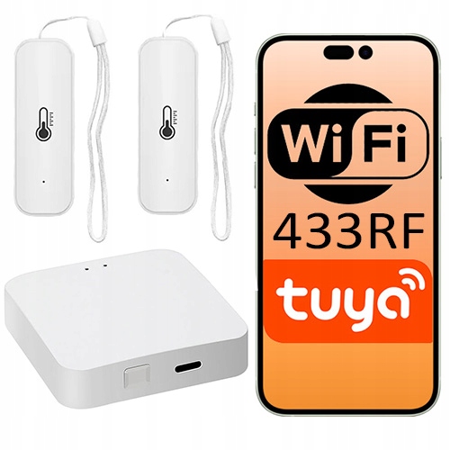 WiFi meteorologická stanice s RF433 senzory teploty a vlhkosti Tuya