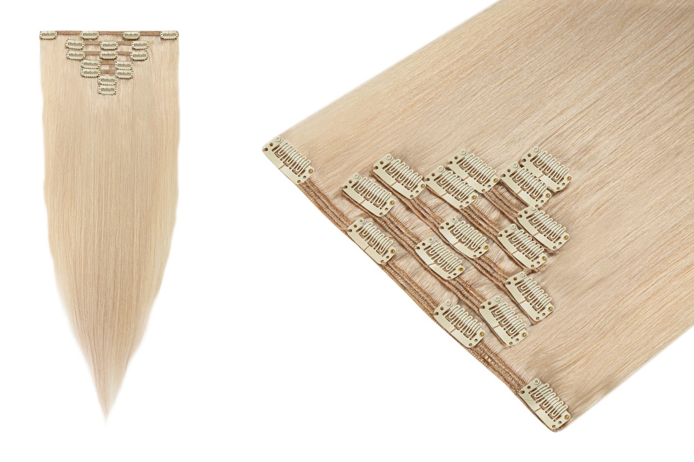 Clip In Příčesek Do Vlasů Přírodní připínáčky Klipsy 60 cm 7 pásků 140 g BestHair