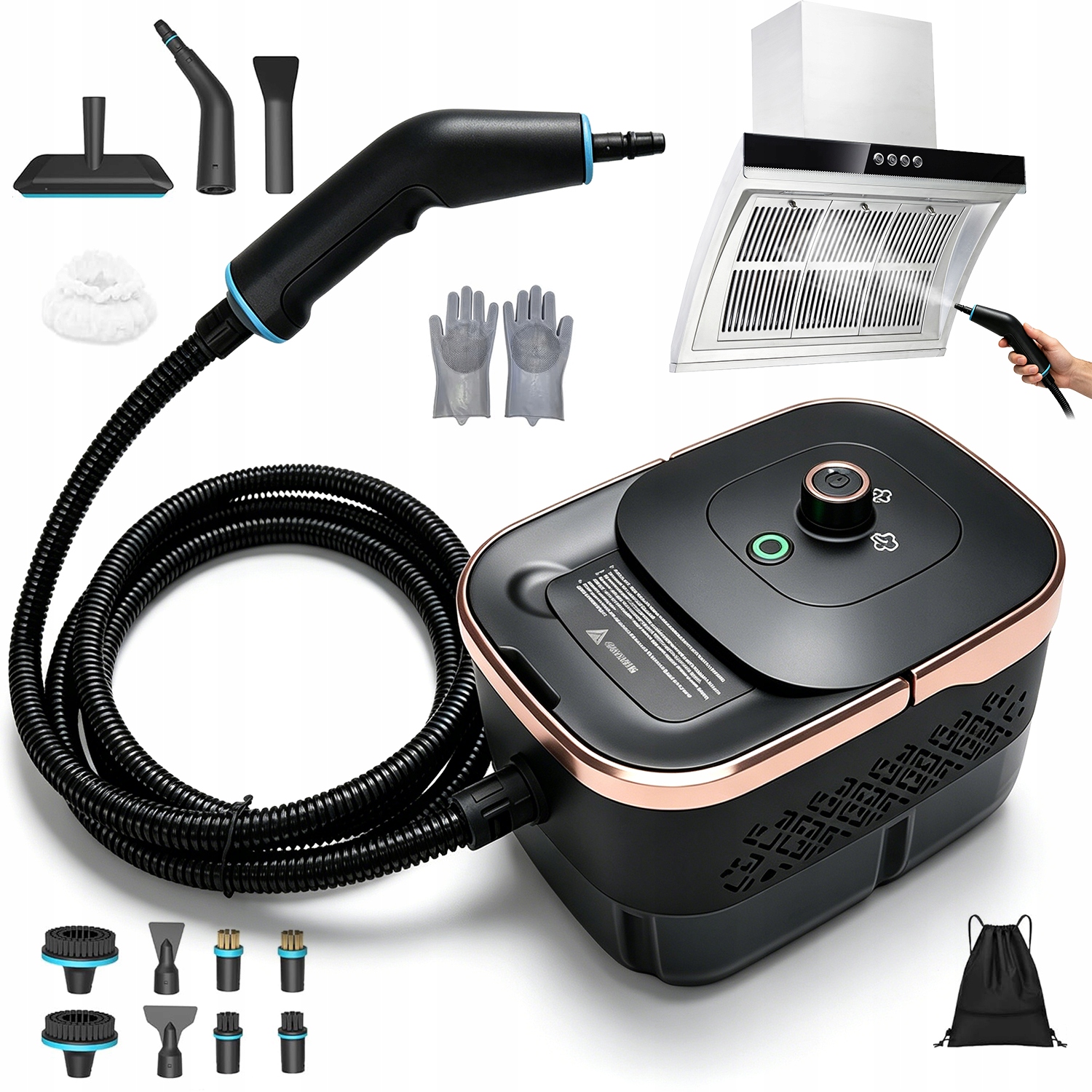 Parní Čistič Parní Mop Parní Napařovač Výkonný 2500W Sada Pro Tejpování Okenních Spár