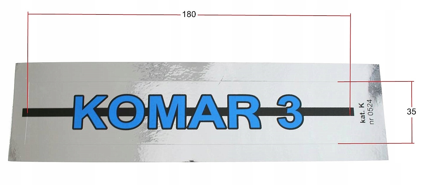 Naklejki naklejka kalkomania KOMAR 3 NIEBIESKI CHROM nalepka 1szt EAN (GTIN) 5905699634091