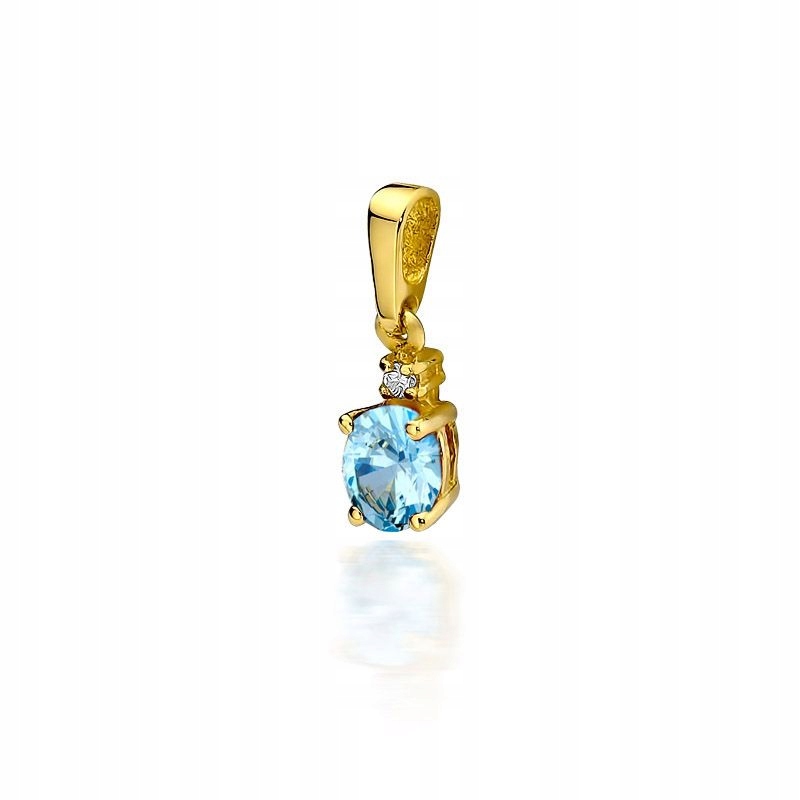 Zlatý přívěsek přívěsek topaz s diamantem Zlato 585 Topaz 0.50 ct Brilant