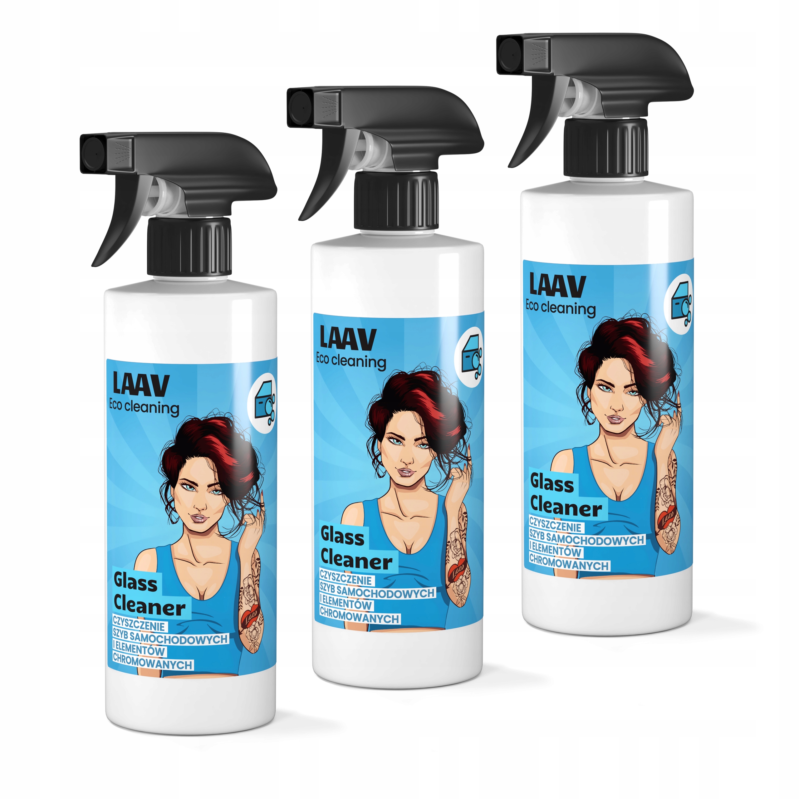 Levně Čistič oken autoskel čistí zrcadlo bez šmouh Laav 500ml x3