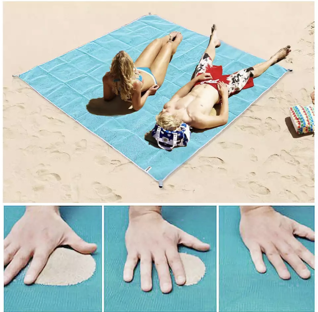 Mata plażowa koc na plażę piknik 2x1,5m piknikowy Rodzaj mata