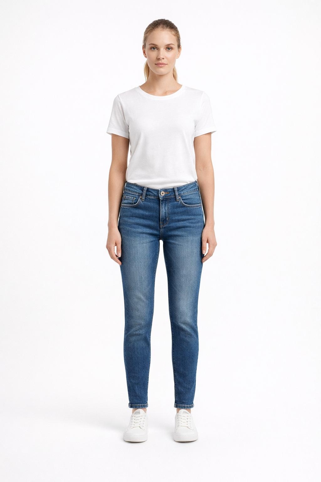 Pepe Jeans Úzké Nohavice V Modré Barvě S Oděrkami 27/32 Xta