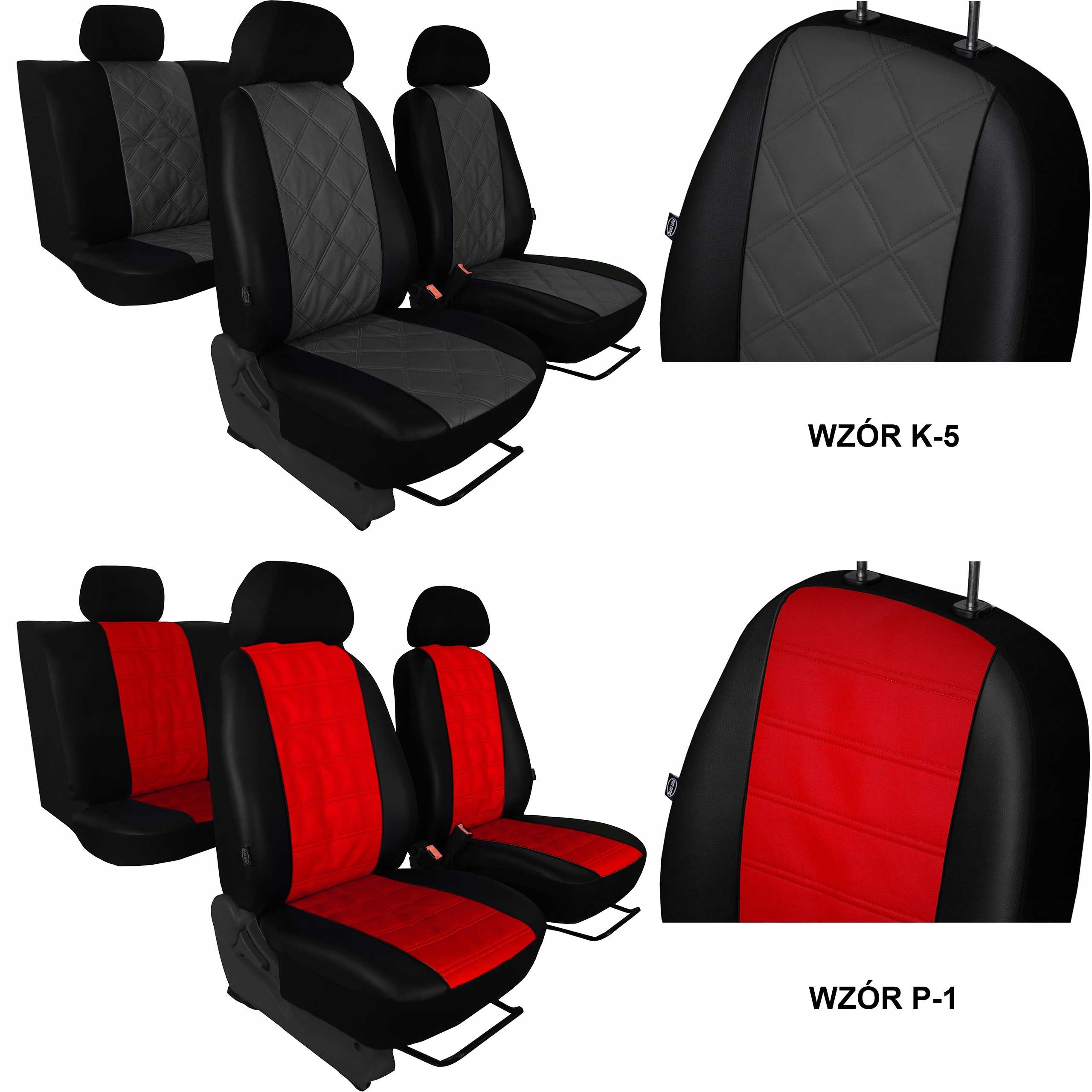 SKÓRA TŁOCZONA POKROWCE NA FOTELE TOYOTA HILUX 6 Przeznaczenie komplet siedzeń