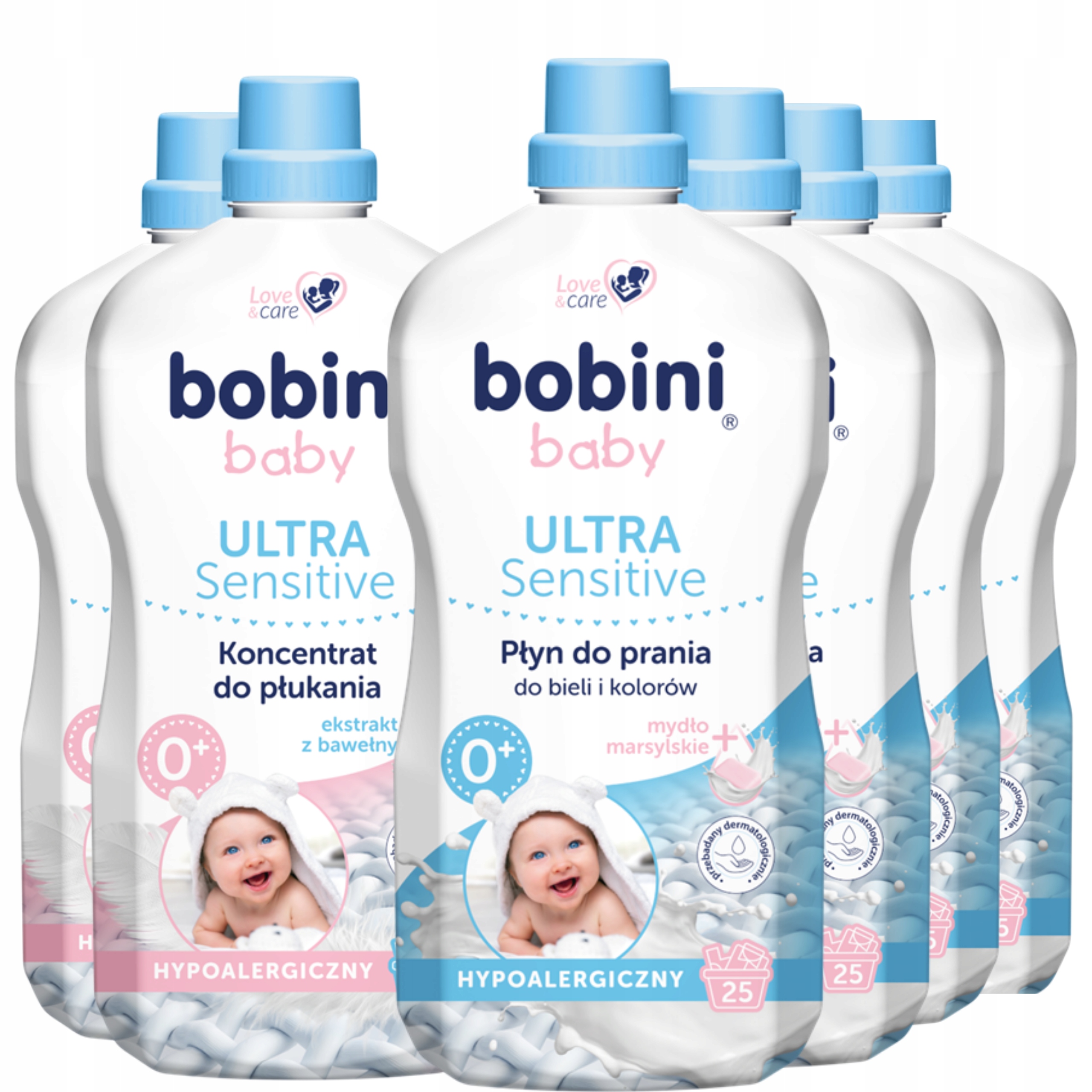 Bobini Baby Płyn do prania 1,8l x4 płyn do płukania 1,8l x2