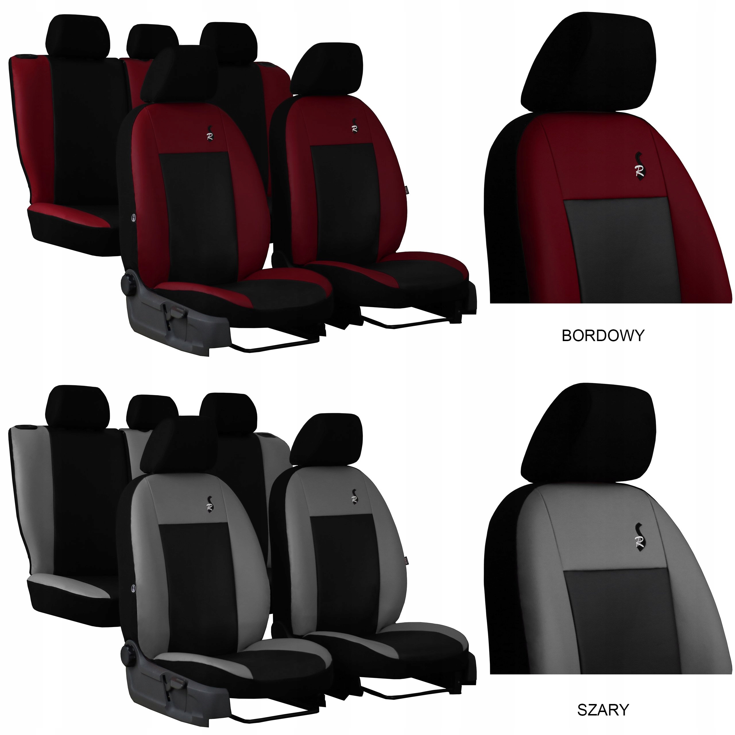 POKROWCE MIAROWE SAMOCHODOWE KOMPLET NA FOTELE do DODGE JOURNEY 7m Model Road