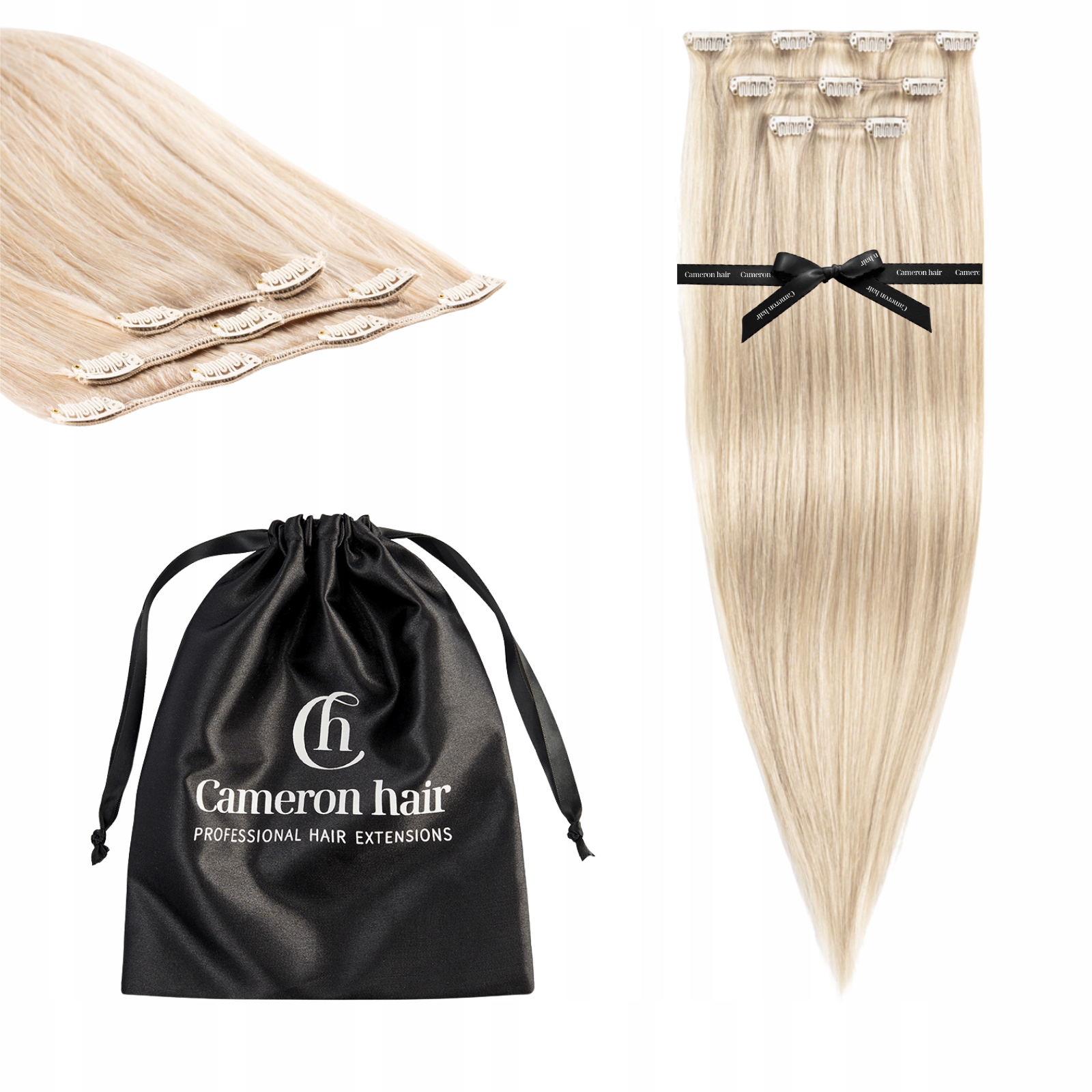 Přírodní vlasy Clip In 60 cm 3 pásky 65 g #silver chladné blond dopňky