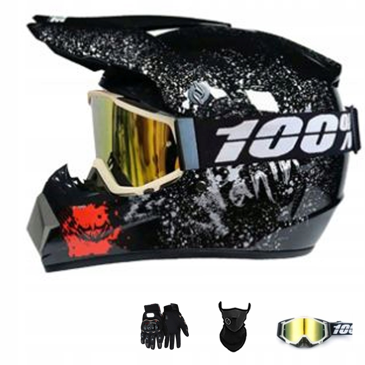 Motocyklová Přilba Lehká Enduro Quada Brýle Rukavice Maska XL