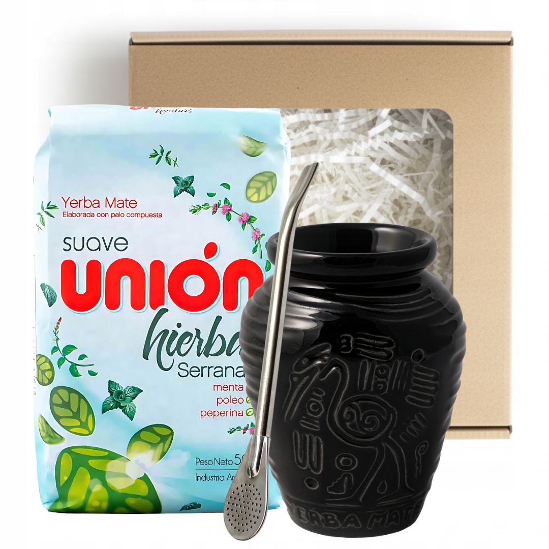 Zestaw Prezentowy Yerba Mate: Union Hierbas Serranas Matero Bombilla