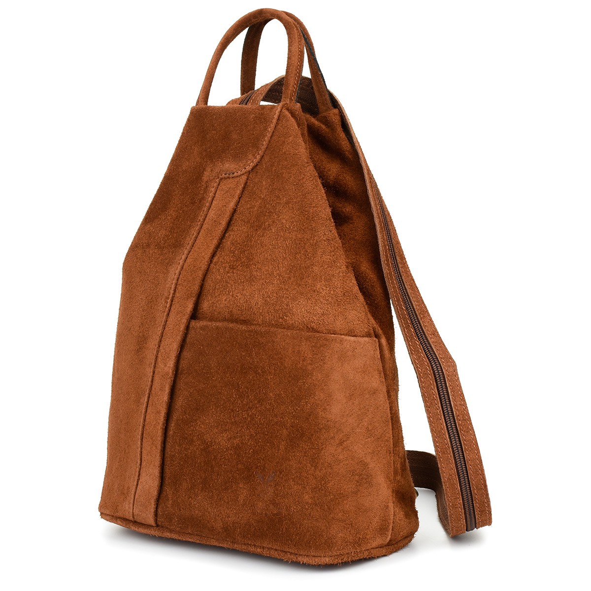 Batoh dámský semišový kožený batoh italský koňak Vera Pelle T53