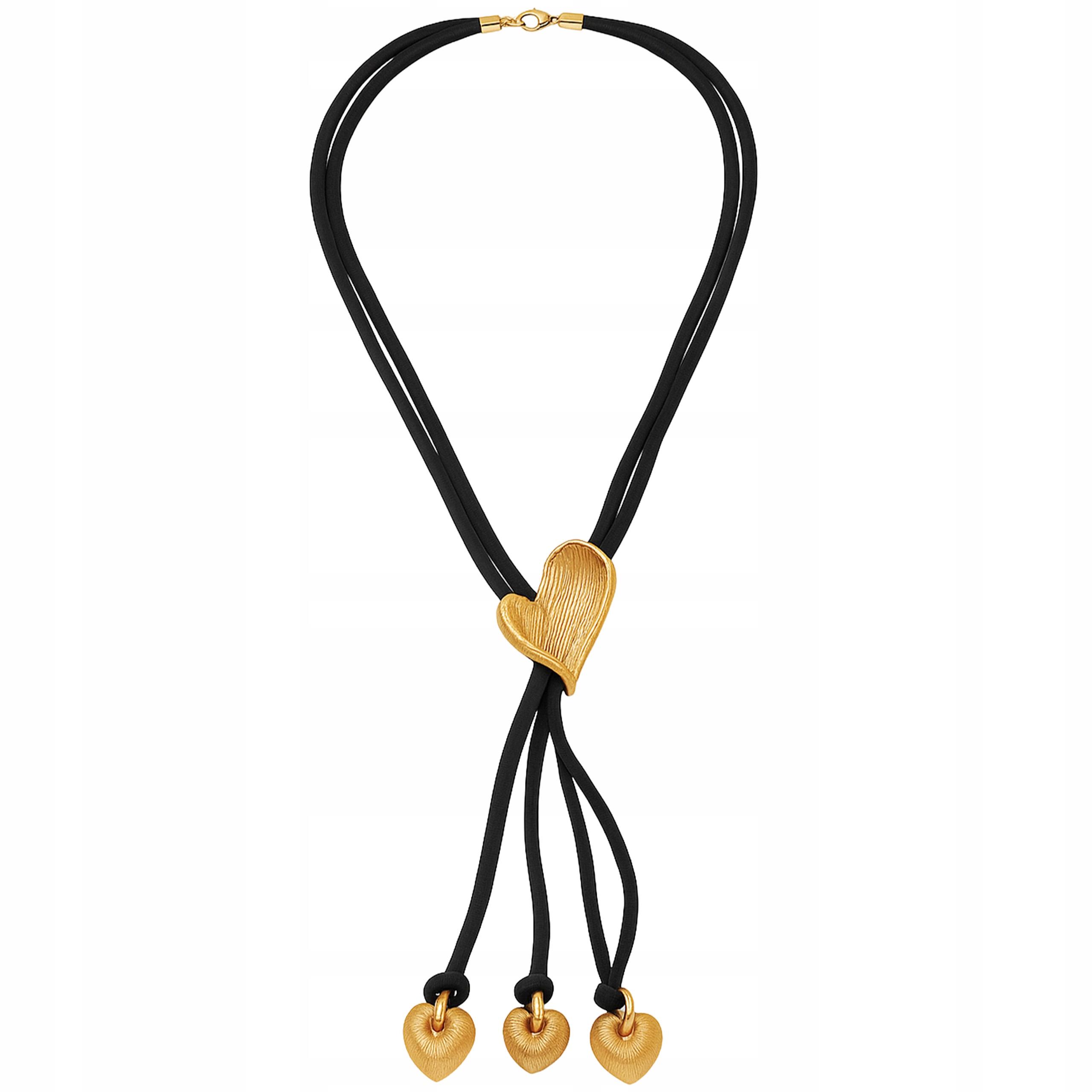 zlatá kolia masivní náhrdelník 585 kravata 14k černý provázek se zlatem dám