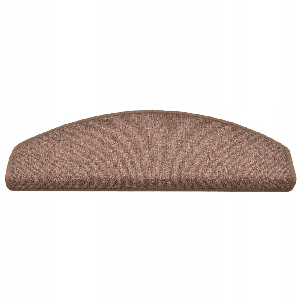 NAKŁADKI NA SCHODY 15 SZT BRĄZOWE 65X24X4CM Materiał tkanina